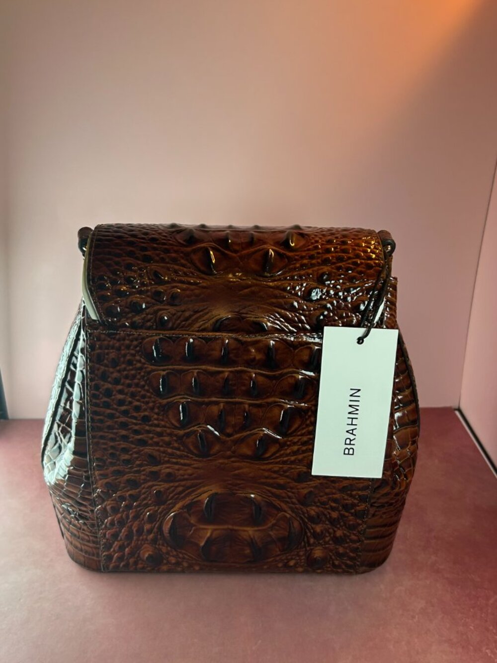 BRAHMIN MARGO CROCODILE-EMBOSSED CROSSBODY BAG - Picture 6 of 12